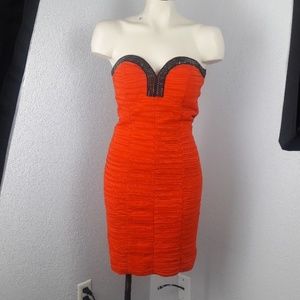 DAISY STRAPLESS ORANGE PARTY 'DRESS size M